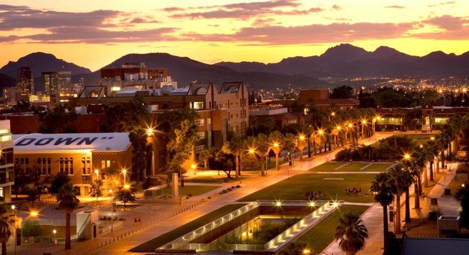 Aerial view of the University of Arizona campus