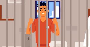 man behind jail cell